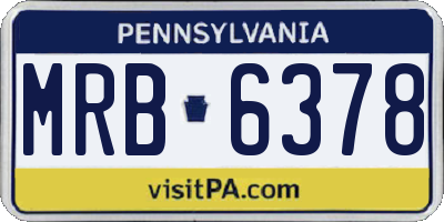 PA license plate MRB6378