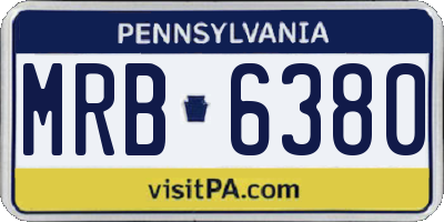 PA license plate MRB6380