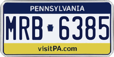 PA license plate MRB6385