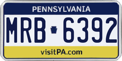PA license plate MRB6392