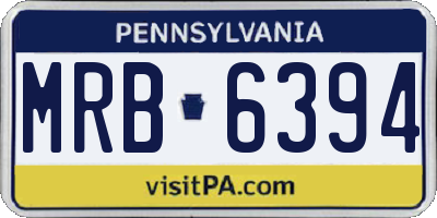 PA license plate MRB6394