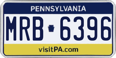 PA license plate MRB6396