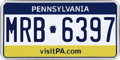 PA license plate MRB6397