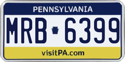 PA license plate MRB6399