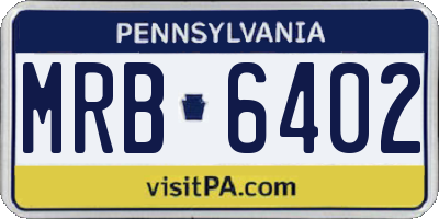 PA license plate MRB6402