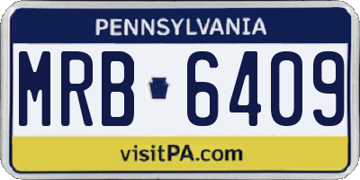PA license plate MRB6409