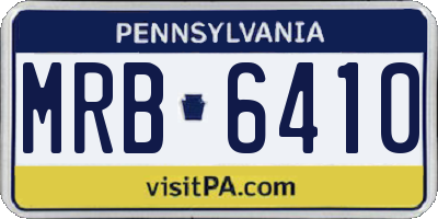 PA license plate MRB6410