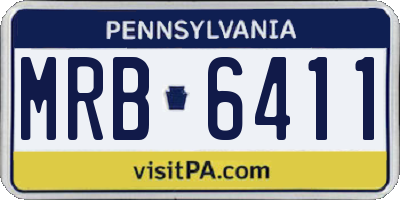 PA license plate MRB6411