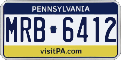 PA license plate MRB6412