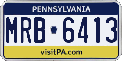 PA license plate MRB6413