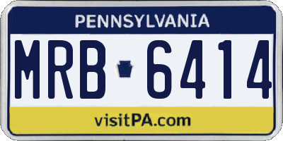 PA license plate MRB6414