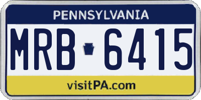 PA license plate MRB6415