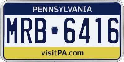 PA license plate MRB6416