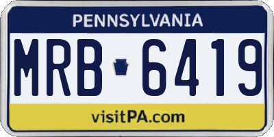 PA license plate MRB6419