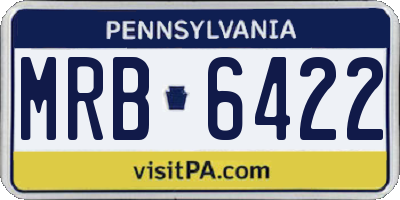 PA license plate MRB6422