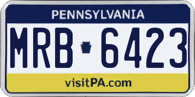 PA license plate MRB6423