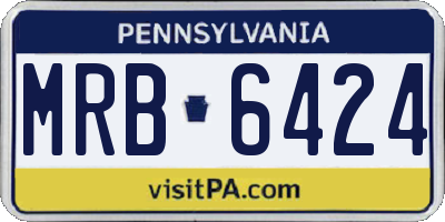 PA license plate MRB6424