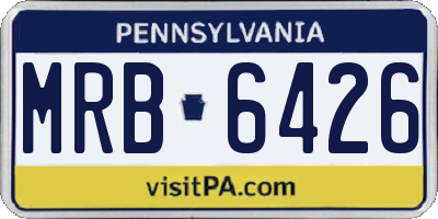 PA license plate MRB6426