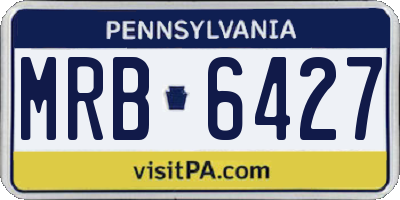 PA license plate MRB6427