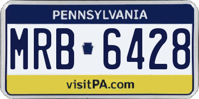 PA license plate MRB6428
