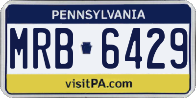 PA license plate MRB6429