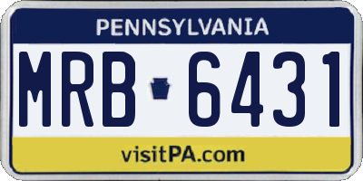PA license plate MRB6431