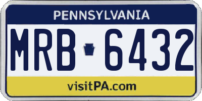 PA license plate MRB6432