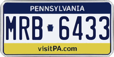 PA license plate MRB6433