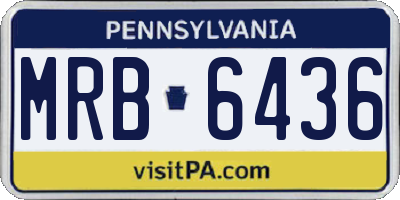 PA license plate MRB6436