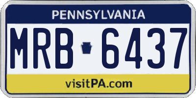 PA license plate MRB6437