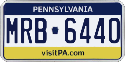 PA license plate MRB6440