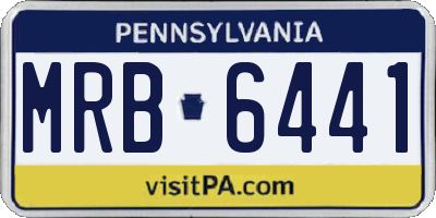 PA license plate MRB6441