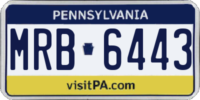 PA license plate MRB6443