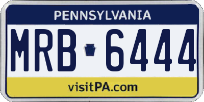PA license plate MRB6444