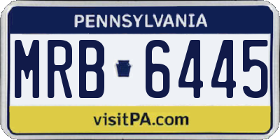 PA license plate MRB6445
