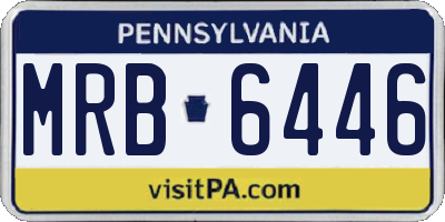 PA license plate MRB6446