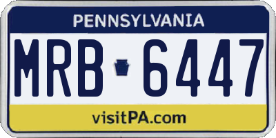 PA license plate MRB6447