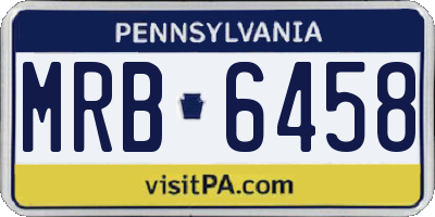 PA license plate MRB6458