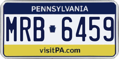 PA license plate MRB6459