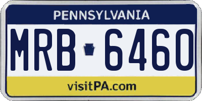 PA license plate MRB6460