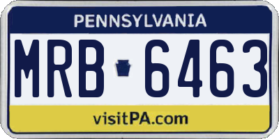 PA license plate MRB6463