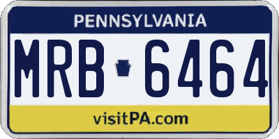 PA license plate MRB6464