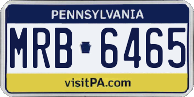 PA license plate MRB6465