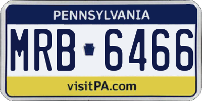 PA license plate MRB6466