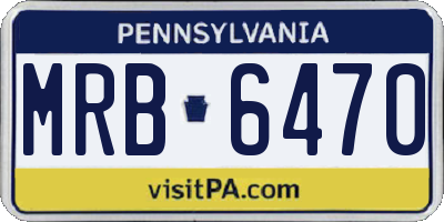 PA license plate MRB6470