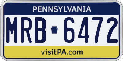 PA license plate MRB6472