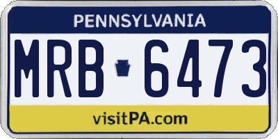 PA license plate MRB6473