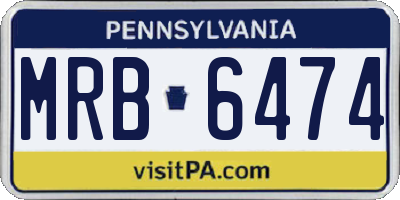 PA license plate MRB6474