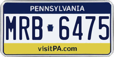 PA license plate MRB6475