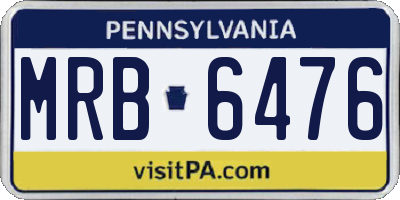 PA license plate MRB6476